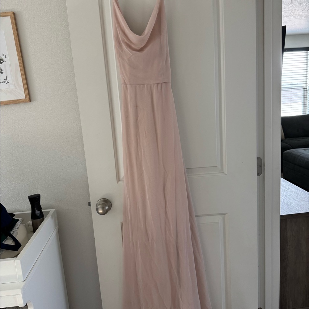 Dessy Group Cowl neck Bridesmaid Dress - Cameo